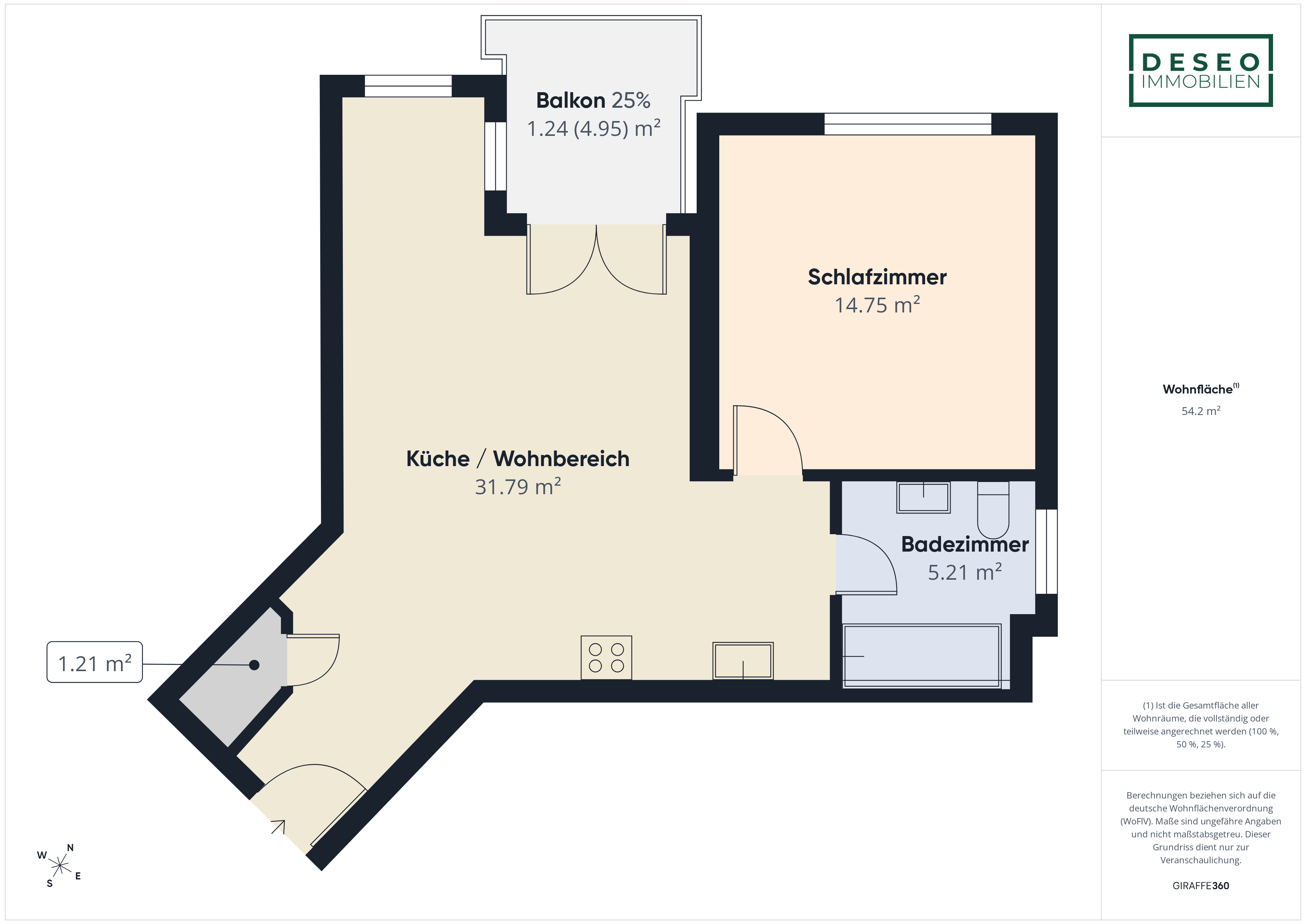 Vermietete 2-Zimmer-Wohnung mit Balkon & Stellplatz in Ketsch in 68775 Ketsch – DESEO Immobilien Mannheim 9/9